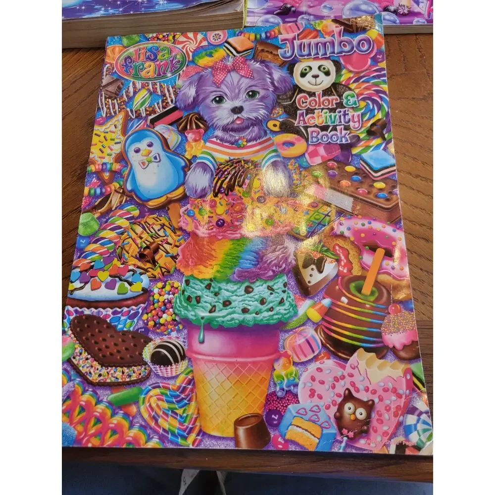 Lot of 3 Lisa Frank Children Girls‎ Paperback Giant Activity and Coloring Books